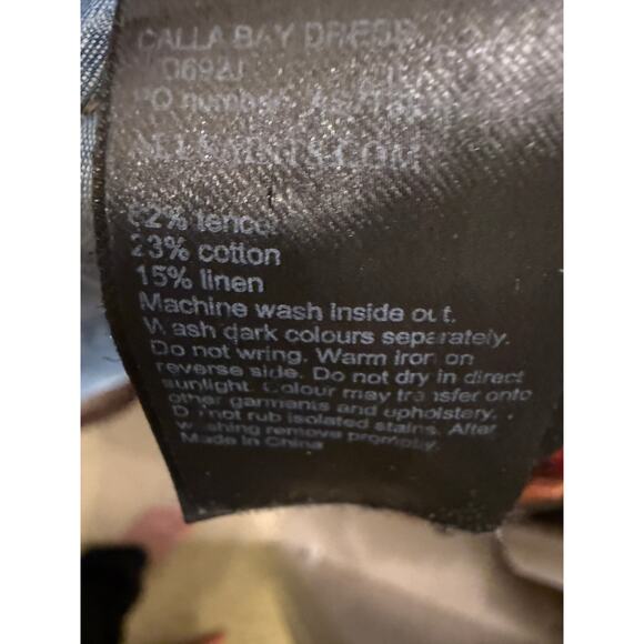 ALLSAINTS Women's Calla Bay Chambray Calla Bay Linen Blend Shirt Dress Beach 4 - Picture 12 of 16